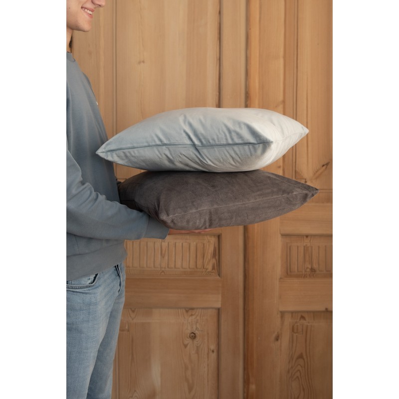 Clayre & Eef Housse de coussin 45x45 cm Gris Polyester