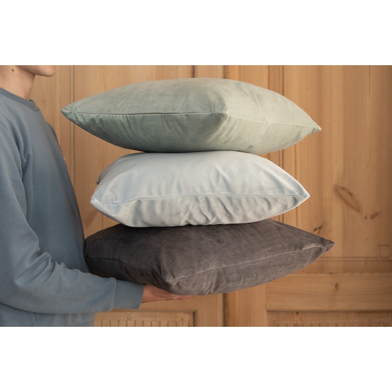 Clayre & Eef Housse de coussin 45x45 cm Gris Polyester