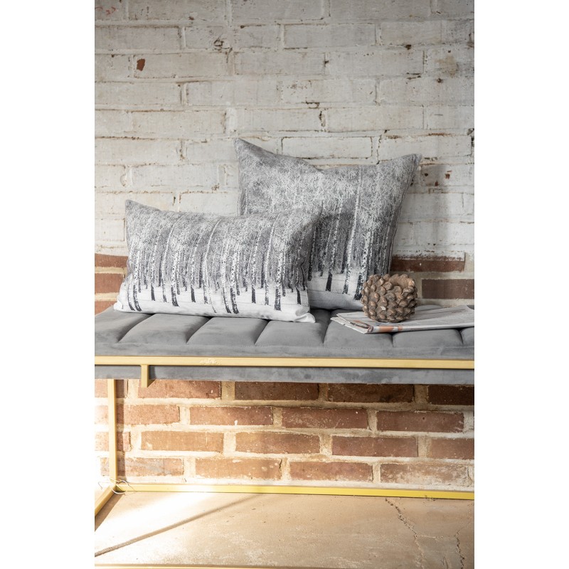Clayre & Eef Cushion Cover 45x45 cm Grey Polyester Tree