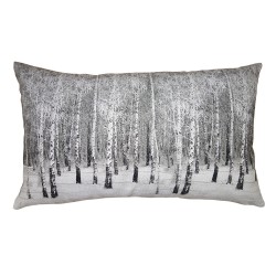 Clayre & Eef Housse de coussin 30x50 cm Gris Polyester Rectangle Arbre