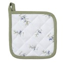 Clayre & Eef Presina da cucina bambino 16x16 cm Bianco Cotone Olive