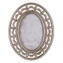 Clayre & Eef Bilderrahmen 10x15 cm Silberfarbig Kunststoff Oval