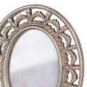 Clayre & Eef Bilderrahmen 10x15 cm Silberfarbig Kunststoff Oval