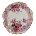 Clayre & Eef Cup and Saucer 200 ml White Pink Porcelain Round Flowers