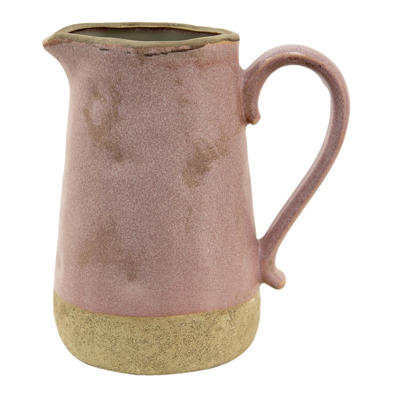 Clayre & Eef Decoration can 2200 ml Pink Beige Ceramic