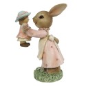 Clayre & Eef Figurine Rabbit 8x5x11 cm Brown Pink Polyresin
