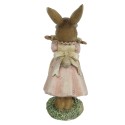 Clayre & Eef Figurine Rabbit 8x5x11 cm Brown Pink Polyresin