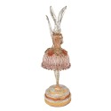 Clayre & Eef Figurine Rabbit 11x11x35 cm Pink Beige Polyresin