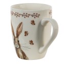 Clayre & Eef Mug 350 ml Beige Brown Porcelain Rabbit