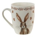 Clayre & Eef Mug 350 ml Beige Brown Porcelain Rabbit