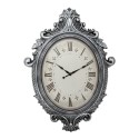 Clayre & Eef Wall Clock 56x6x76 cm Silver colored Plastic Glass Oval