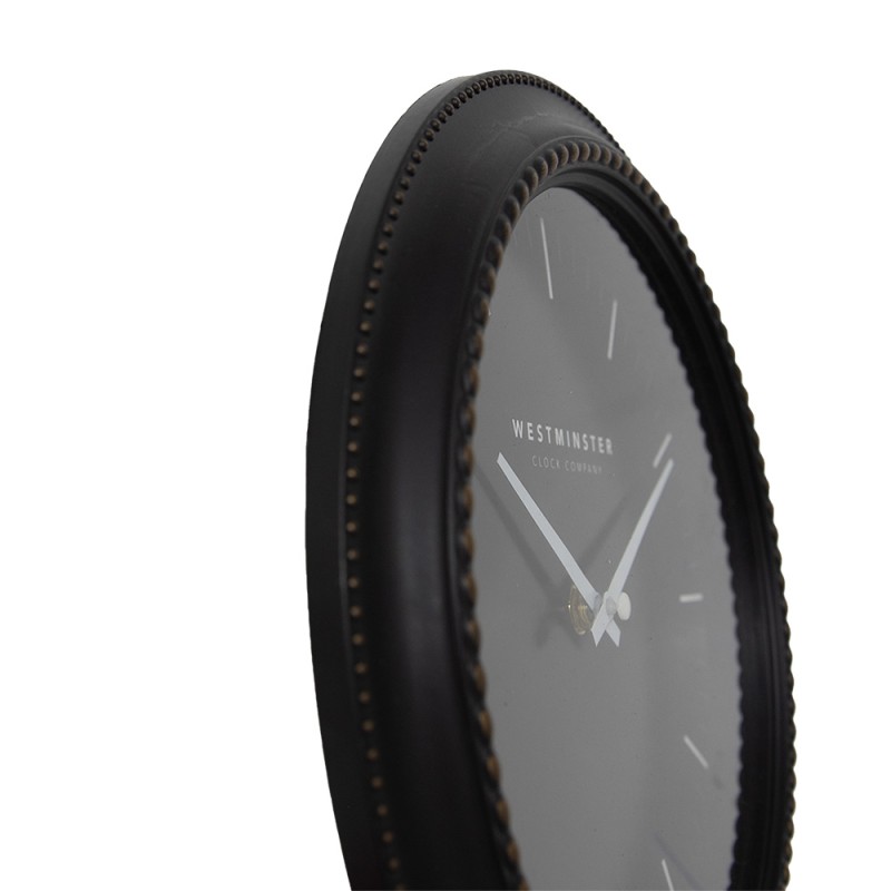 Clayre & Eef Orologio da parete Ø 28x5 cm Nero Plastica Vetro Westminster clock company