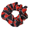 Clayre & Eef Scrunchie Haargummi Rot Schwarz Synthetisch Herzen