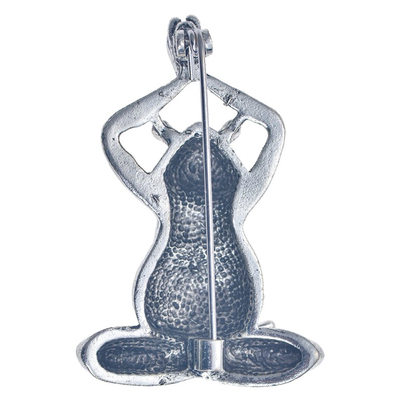 Clayre & Eef Women's Brooch Frog Silver colored Metal