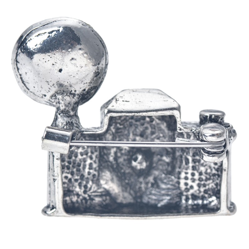 Clayre & Eef Women's Brooch Camera Silver colored Metal