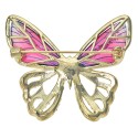 Clayre & Eef Women's Brooch Butterfly Pink Metal