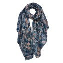 Clayre & Eef Printed Scarf 80x180 cm Blue