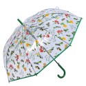 Clayre & Eef Adult Umbrella 60 cm Transparent Plastic Leaves