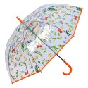 Clayre & Eef Parapluie pour adultes 60 cm Transparent Plastique Feuilles