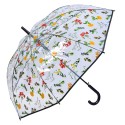 Clayre & Eef Adult Umbrella 60 cm Transparent Plastic Leaves