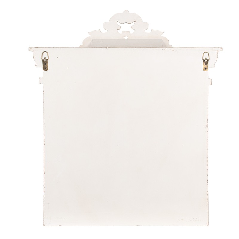 Clayre & Eef Scaffale da parete 51x20x60 cm Bianco Prodotto in legno