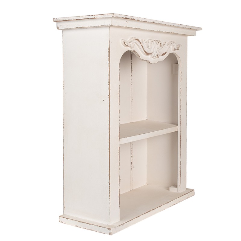 Clayre & Eef Wall Rack 51x20x56 cm White Wood product