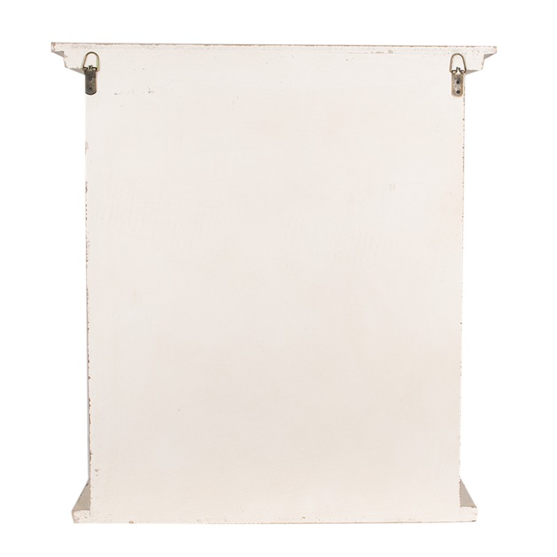 Clayre & Eef Scaffale da parete 51x20x56 cm Bianco Prodotto in legno