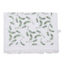 Clayre & Eef Serviette invité 40x66 cm Blanc Vert Coton Brindilles