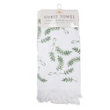 Clayre & Eef Serviette invité 40x66 cm Blanc Vert Coton Brindilles