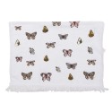 Clayre & Eef Guest Towel 40x66 cm White Pink Cotton Butterflies
