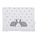 Clayre & Eef Guest Towel 40x66 cm White Grey Cotton Rabbits