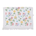 Clayre & Eef Guest Towel 40x66 cm White Yellow Cotton Flowers
