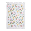 Clayre & Eef Asciugamano per ospiti 40x66 cm Bianco Giallo  Cotone Fiori