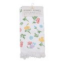 Clayre & Eef Guest Towel 40x66 cm White Yellow Cotton Flowers