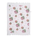 Clayre & Eef Guest Towel 40x66 cm White Pink Cotton Hydrangea