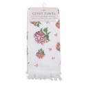 Clayre & Eef Guest Towel 40x66 cm White Pink Cotton Hydrangea