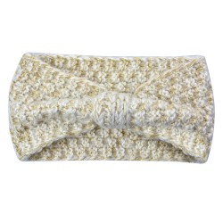 Clayre & Eef Bandeau pour femmes 10x22 cm Blanc Beige Synthétique