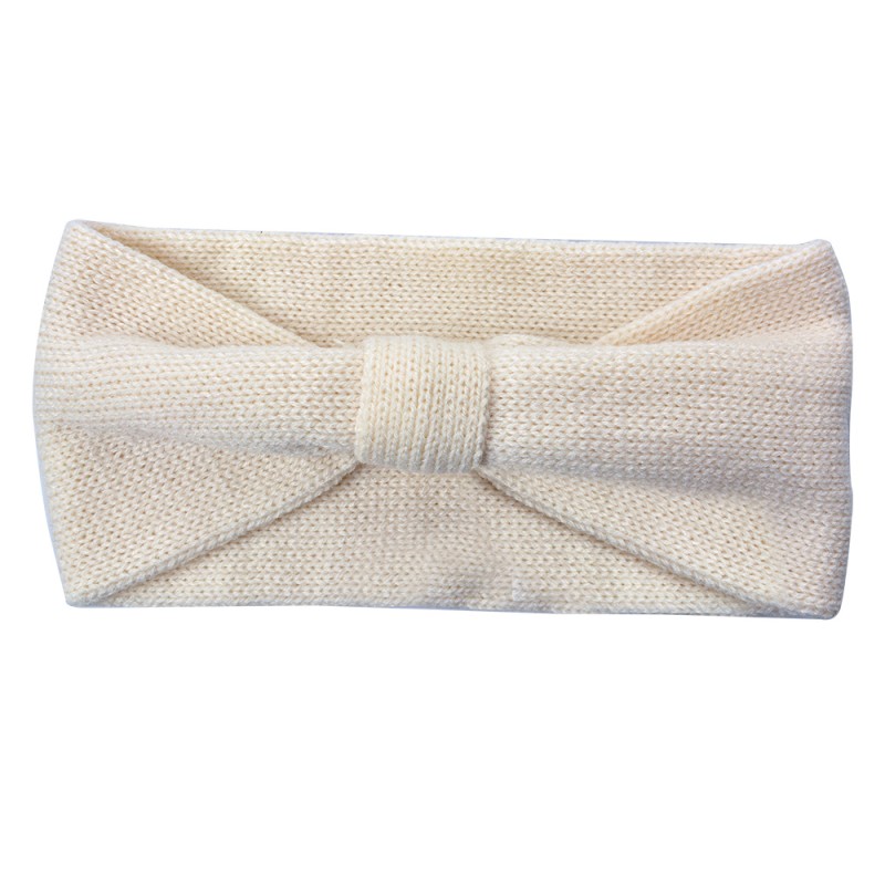 Clayre & Eef Bandeau pour femmes 10x22 cm Beige Synthétique