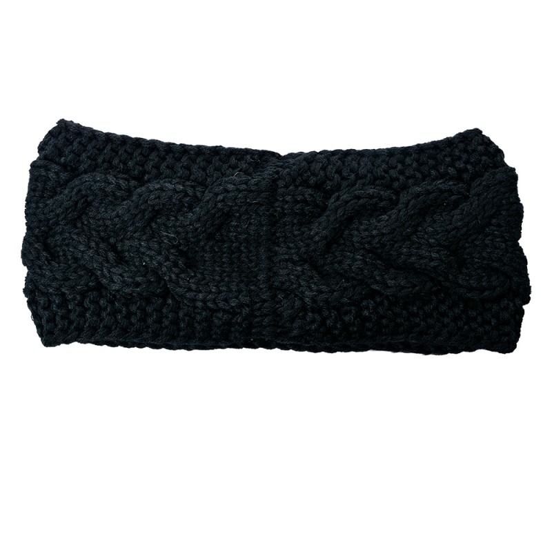 Clayre & Eef Stirnband für Frauen 10x22 cm Schwarz Synthetisch