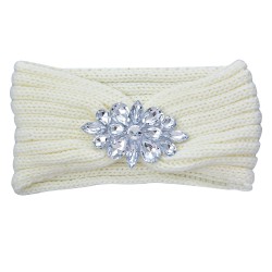 Clayre & Eef Bandeau pour femmes 10x22 cm Blanc Synthétique