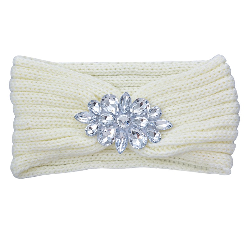 Clayre & Eef Headband for Women 10x22 cm White Synthetic