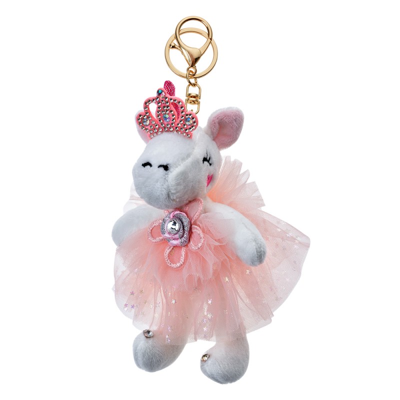 Clayre & Eef Sleutelhanger Eenhoorn Roze Synthetisch