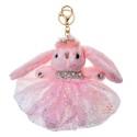 Clayre & Eef Sleutelhanger Konijn Roze Synthetisch