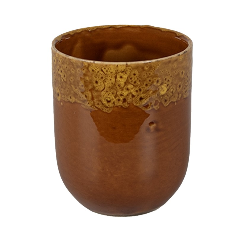 Clayre & Eef Mug 150 ml Brown Yellow Ceramic