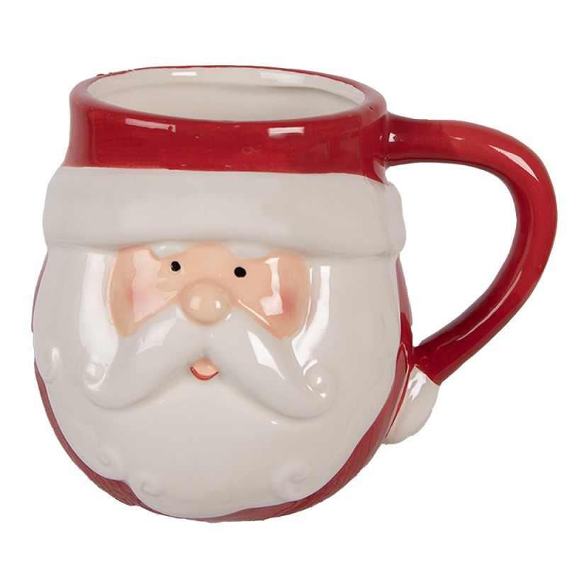 Clayre & Eef Mug Santa Claus 370 ml Red White Ceramic