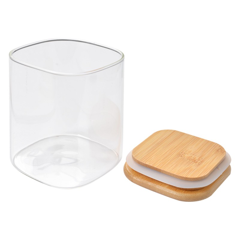 Clayre & Eef Storage Jar 8x8x10 cm Transparent Glass