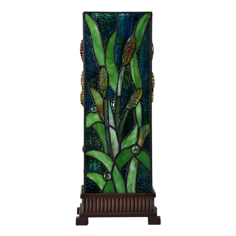 LumiLamp Tiffany Tischlampe 18x18x45 cm Grün Glas