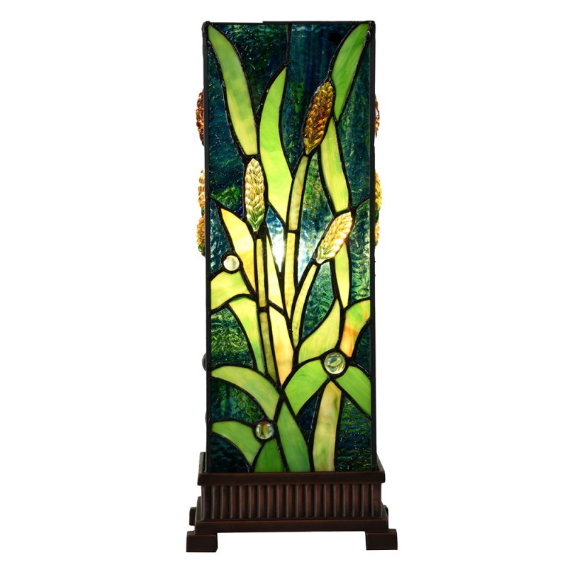 LumiLamp Lampe de table Tiffany 18x18x45 cm Vert Verre