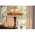 LumiLamp Lampe de table Tiffany 75 cm Beige Verre