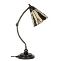 LumiLamp Lampe de table Tiffany Ø 27x51 cm Beige Verre